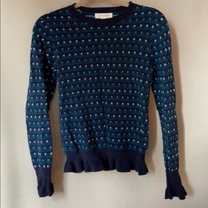 Crew neck patterned sweater
